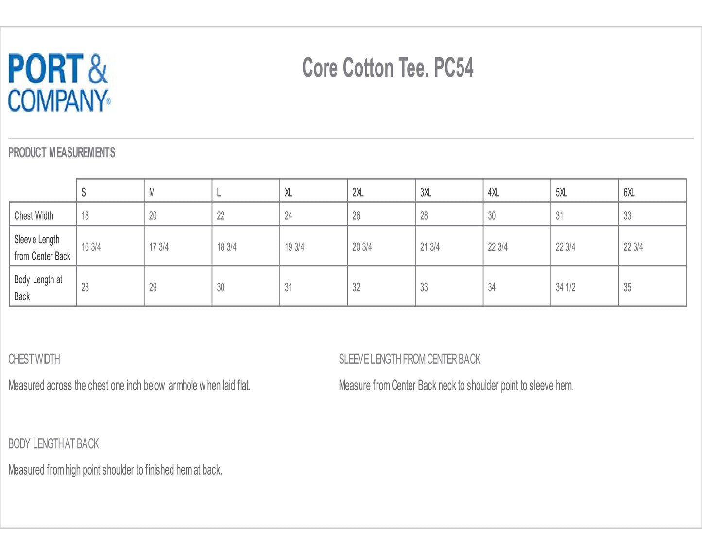 P&C Size Chart Tie Dye Shirt