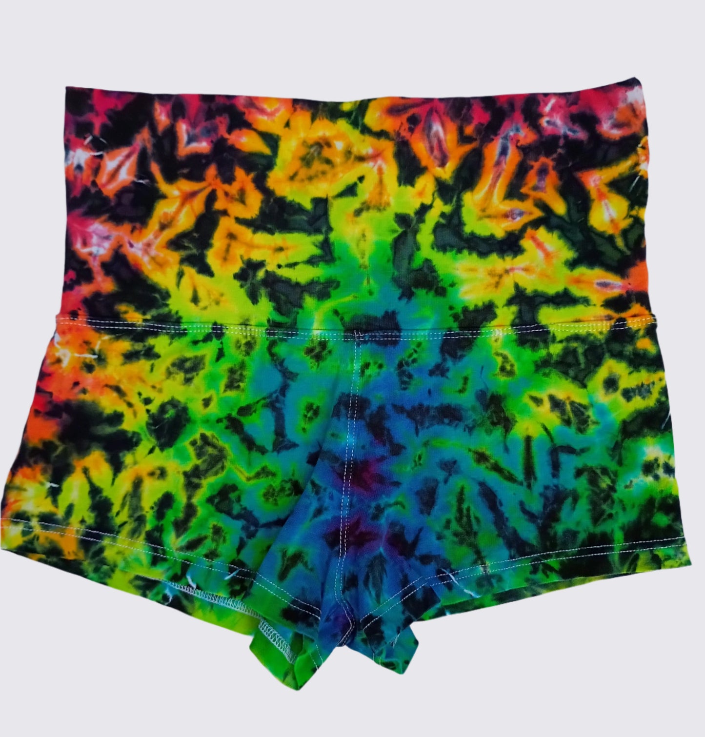 Women's Rainbow Tie Dye Yoga Shorts