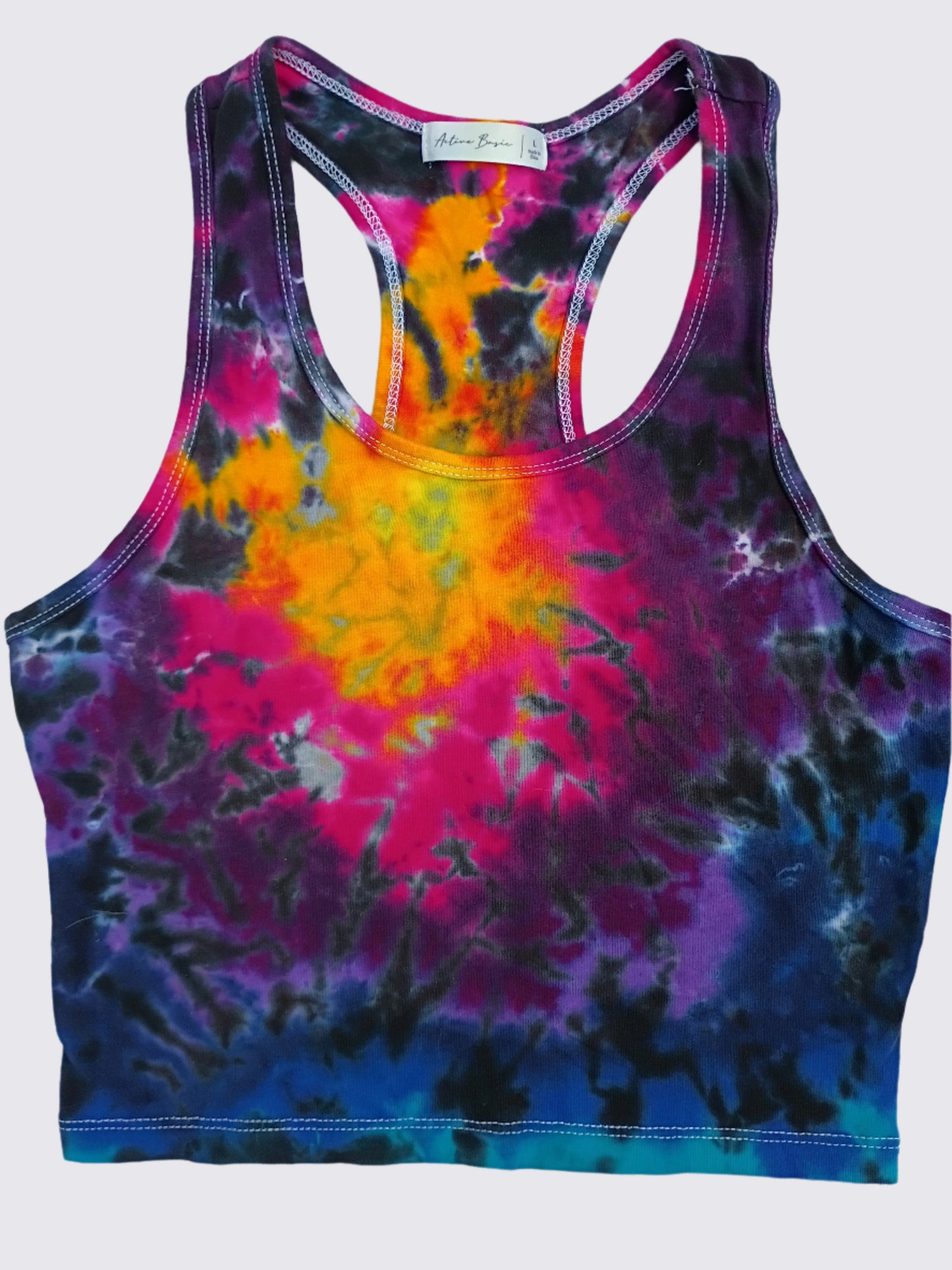 Women's Sunset Tie Dye Tank Crop Top