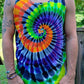 Spoopy Tie Dye Spiral Tank Top Modeled