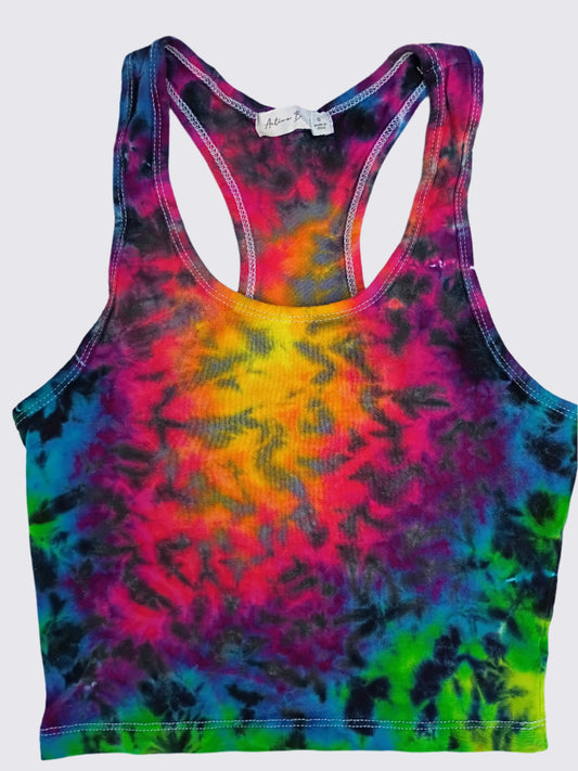 Women's Rainbow Tie Dye Tank Crop Top