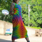 Womens Tie Dye Rainbow Wig Wag Dress Modeled 2